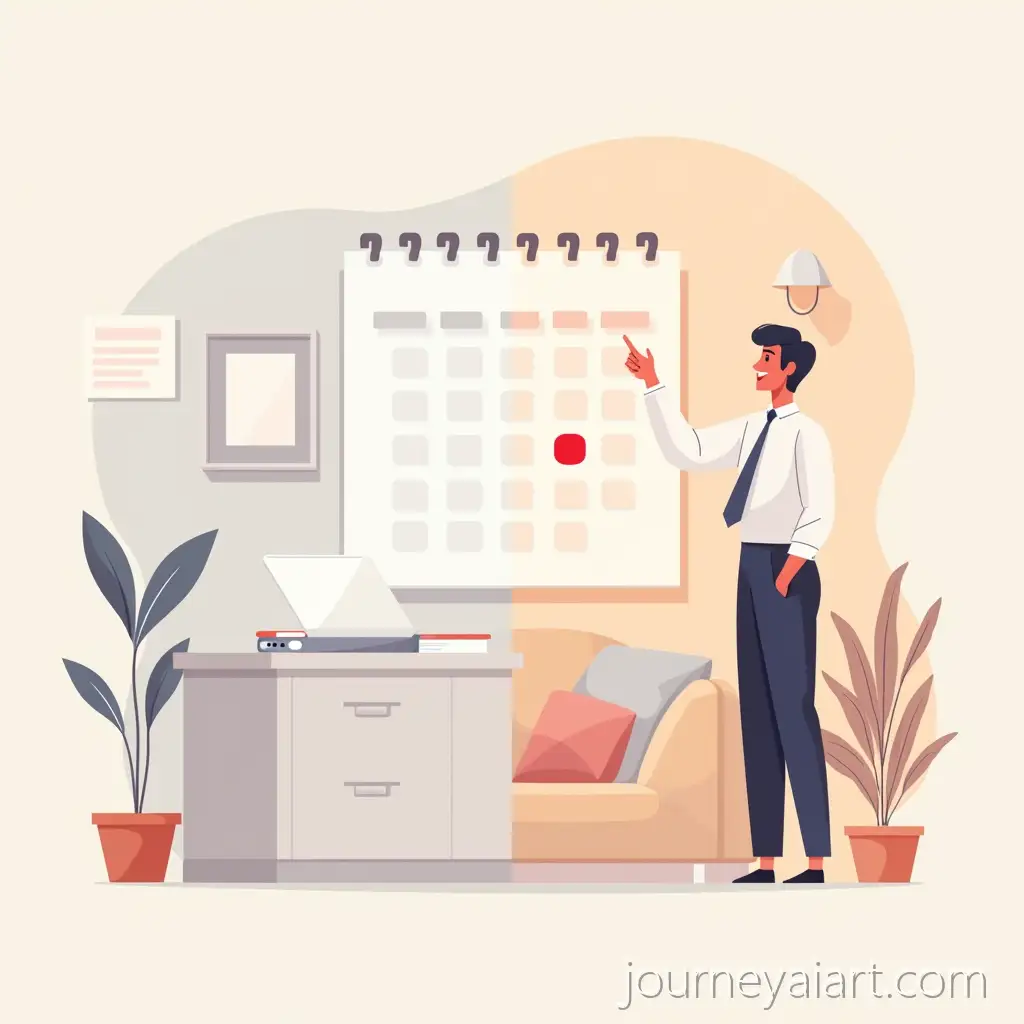 Business-Professional-Highlighting-Important-Date-on-Calendar-in-Hybrid-Office-and-Home-Setting