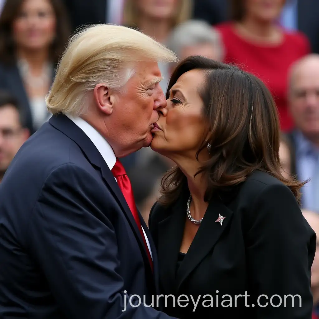 Politician-Kiss-Scene-Between-Trump-and-Kamala-Harris