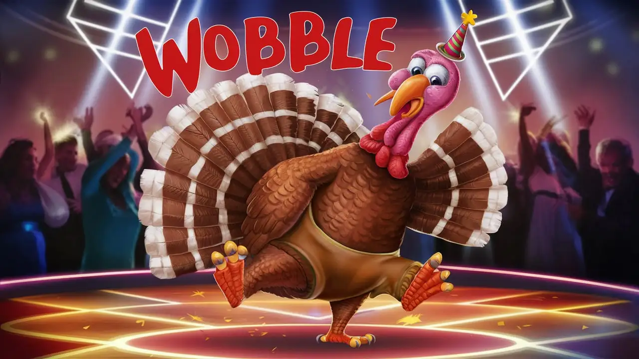 Dancing Turkey Performing the Wobble Dance