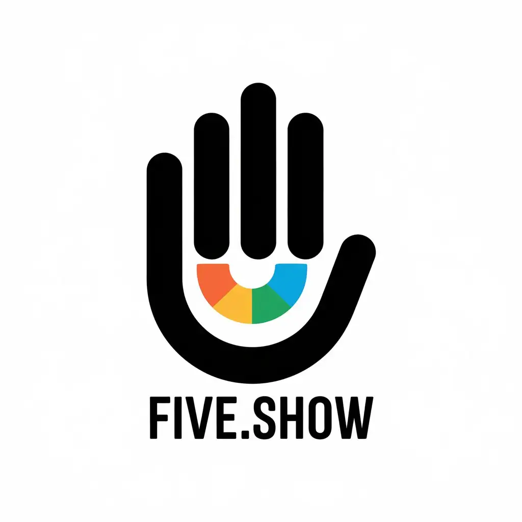 a vector logo design,with the text "Five.show", main symbol:hand,Moderate,be used in Entertainment industry,clear background