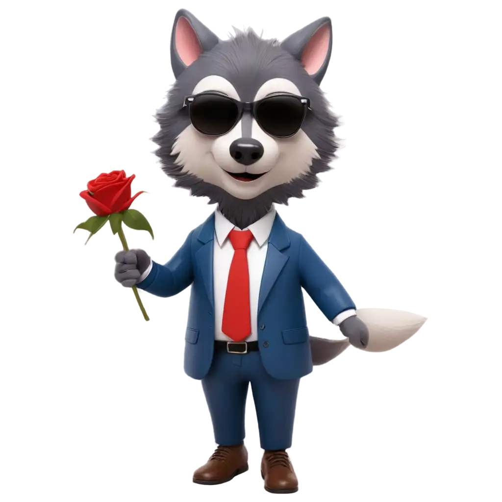 Stylish-Wolf-with-a-Rose-in-Hand-A-Unique-PNG-Image-for-Your-Creative-Projects