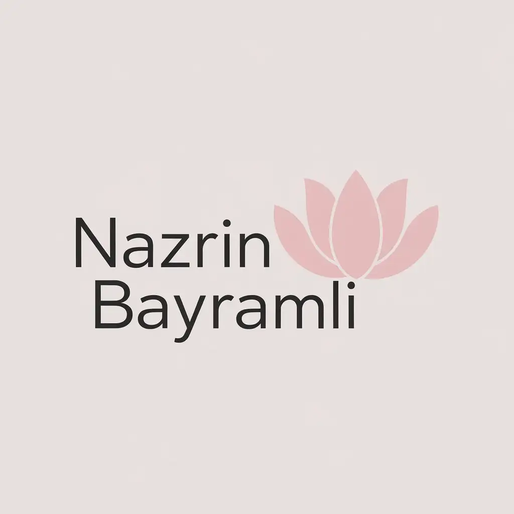 LOGO Design for Nazrin Bayramli Light Pink Water Lily Minimalist Combination Mark with Clear Background