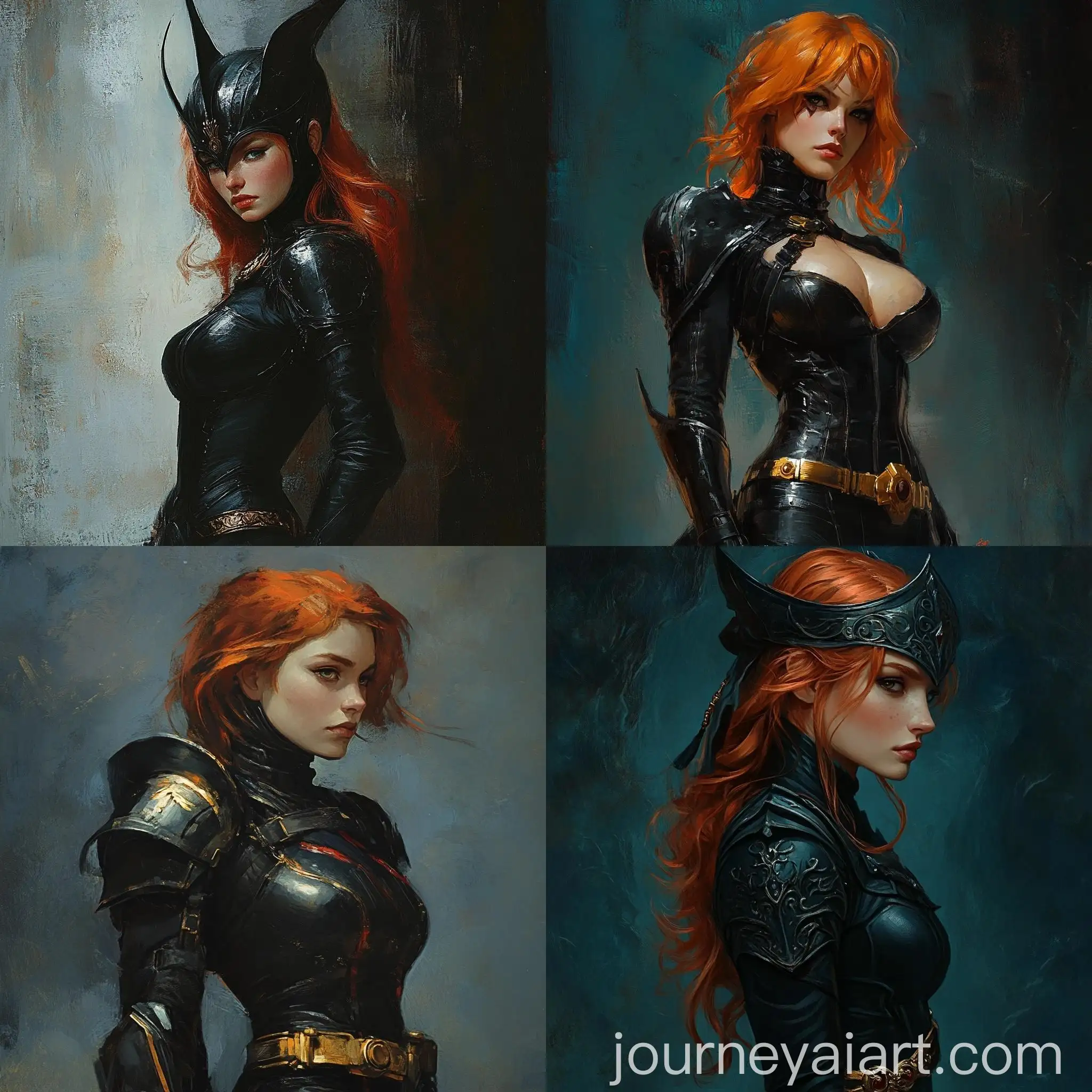 Elegant-Female-Warrior-in-Black-Leather-Helmet-and-Red-Accents
