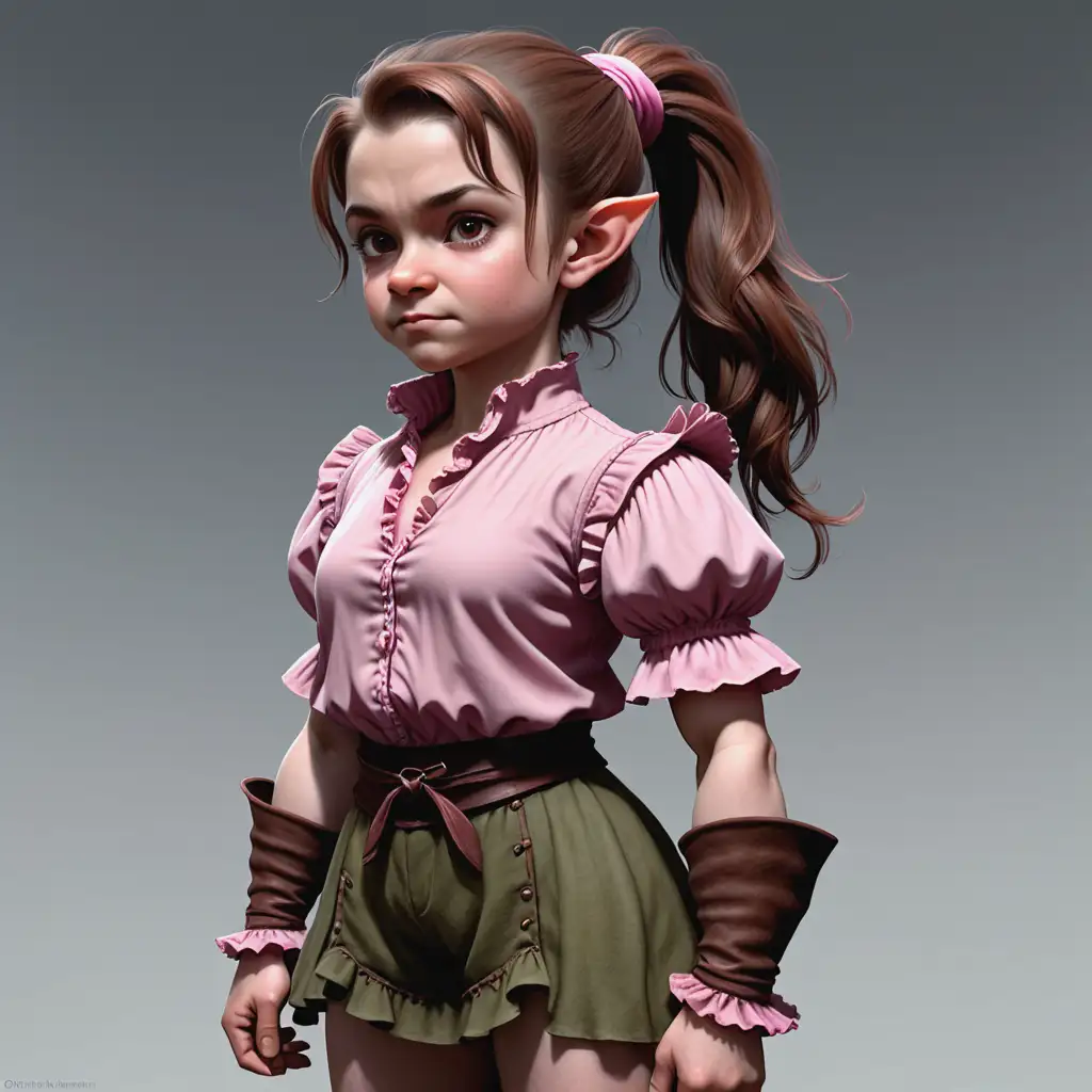 Attractive Halfling Woman with Unique Style and Muscular Build