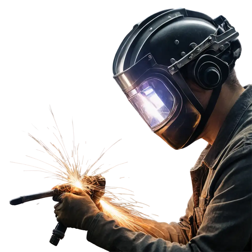 Dynamic-PNG-Illustration-Welder-in-Dimly-Lit-Workshop-with-Electric-Sparks