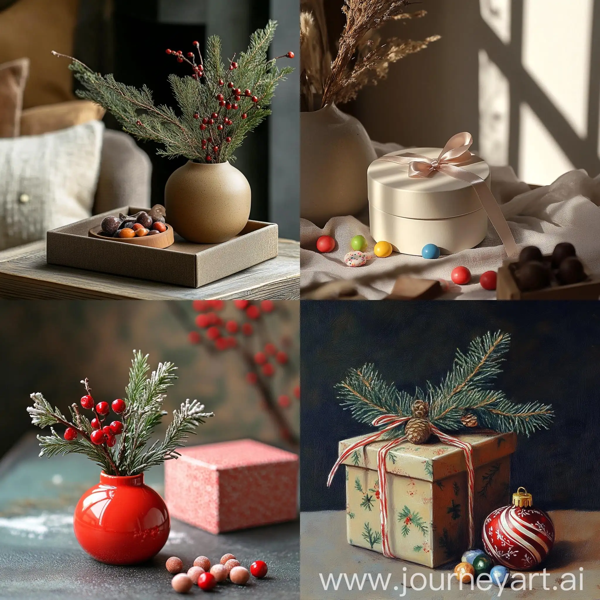 Festive-Gift-Box-with-Garland-and-Candies