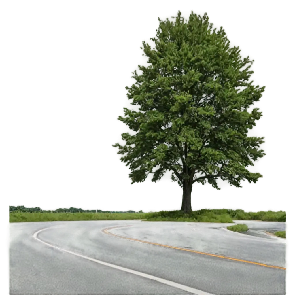 Stunning-PNG-Image-of-a-Tree-on-the-Middle-of-the-Road-for-Versatile-Applications