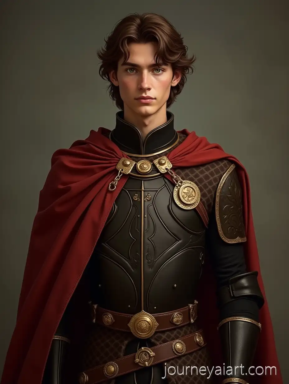NYoung-man-in-ornate-armoroble-Warrior-in-Ornate-Armor-with-Red-Cloak
