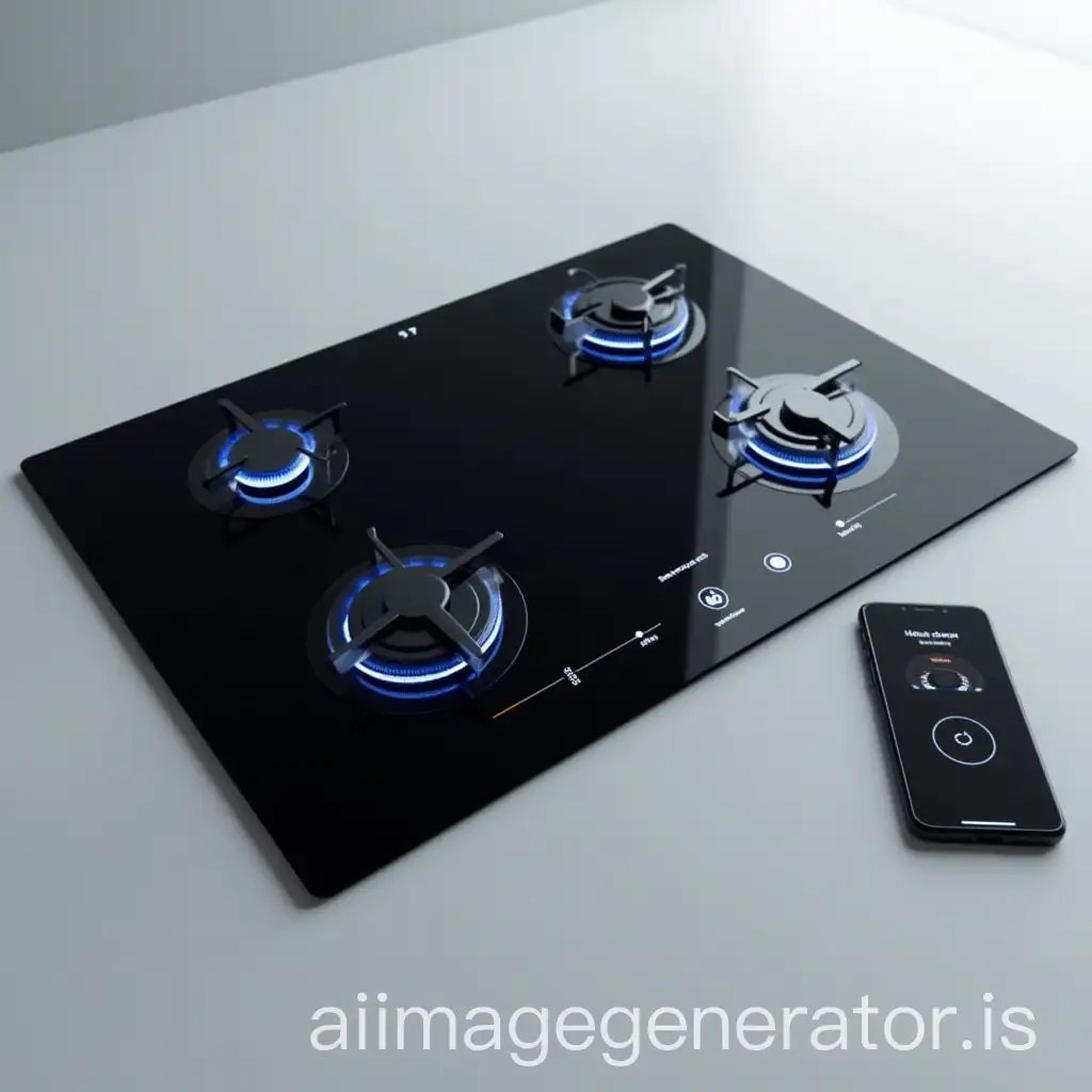 Futuristic-Modern-Gas-Stove-with-Touch-Screen-and-LED-Indicators