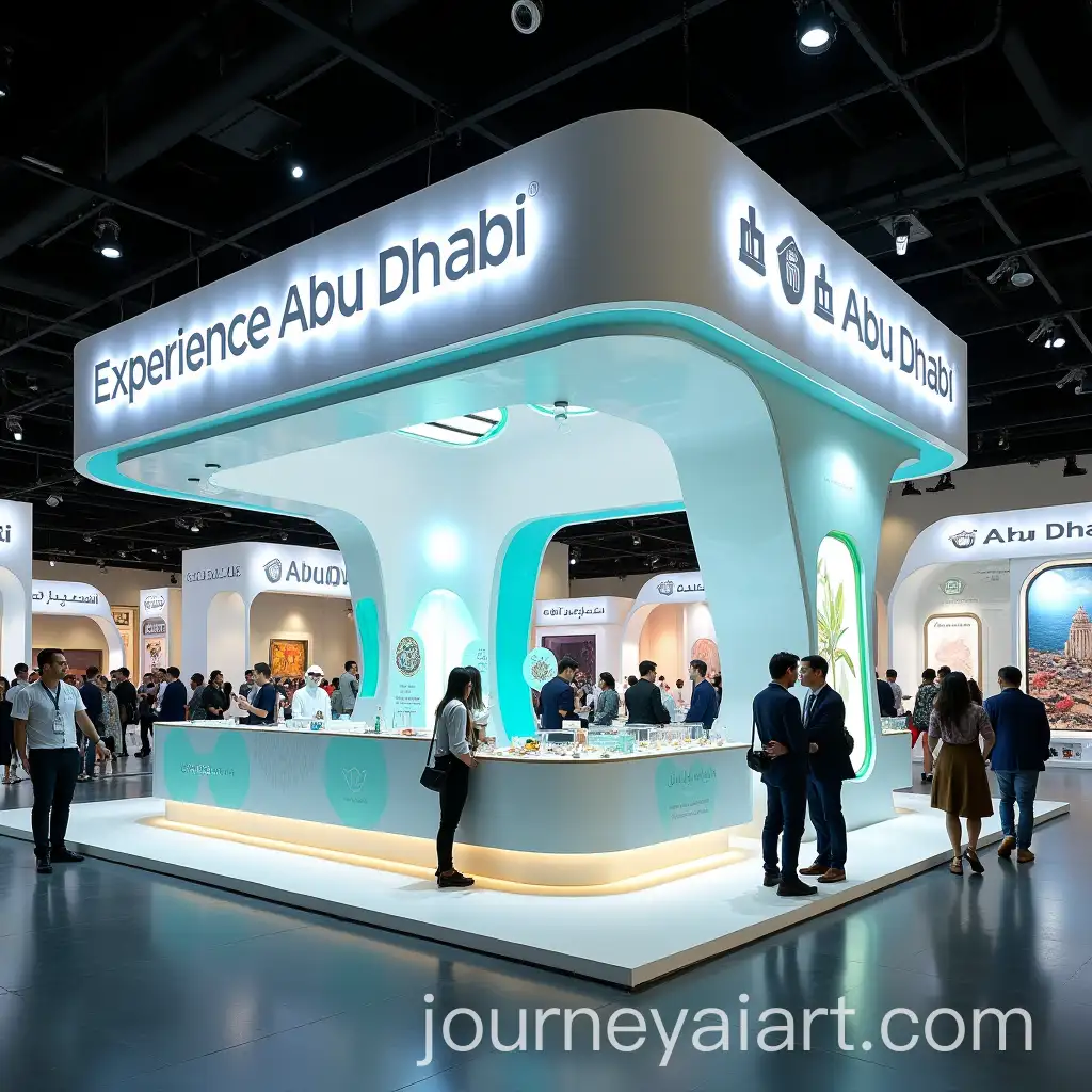 Modern-Abu-Dhabi-Exhibition-Booth-with-Interactive-Features-and-Bright-Lighting