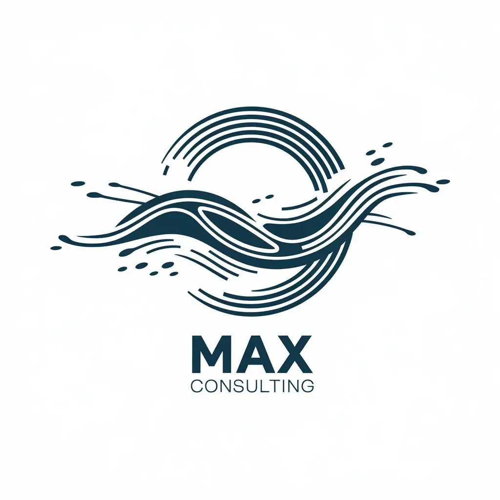 a vector logo design,with the text "Max Consulting", main symbol:Acqua,complex,be used in consulente industry,clear background