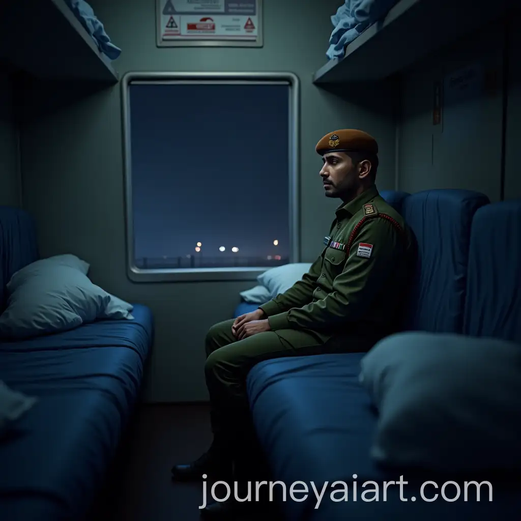 Indian-Army-Soldier-RestAI-Art-Prompt-Expansioning-in-SleeperClass-Train-at-Night