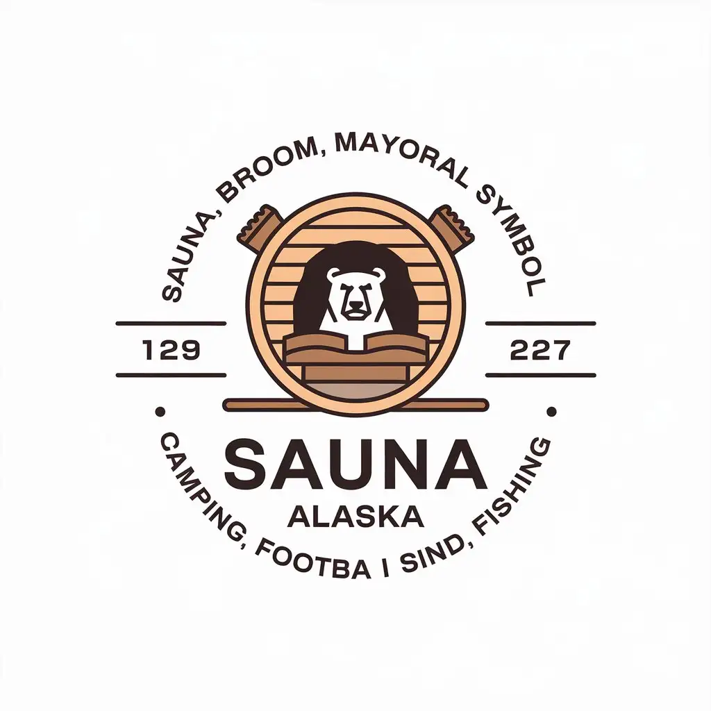 LOGO Design for Sauna Adventures Bear Sauna and Outdoor Elements with Camping Football Themes