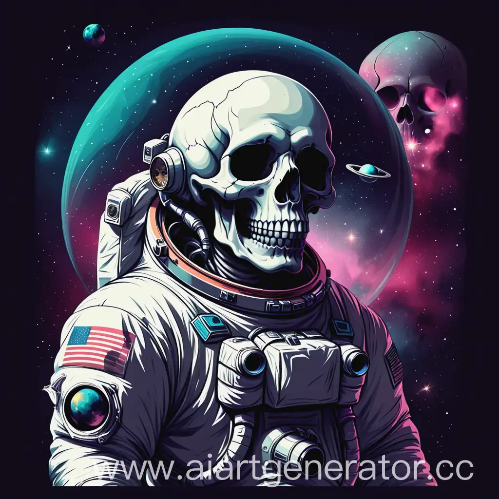 Astronaut-Exploring-Cosmic-Skull-in-Outer-Space