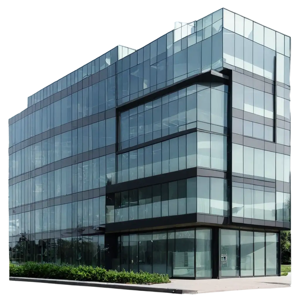 Glass-LowRise-Building-PNG-Image-Clear-HighQuality-Architectural-Visuals-for-Diverse-Use