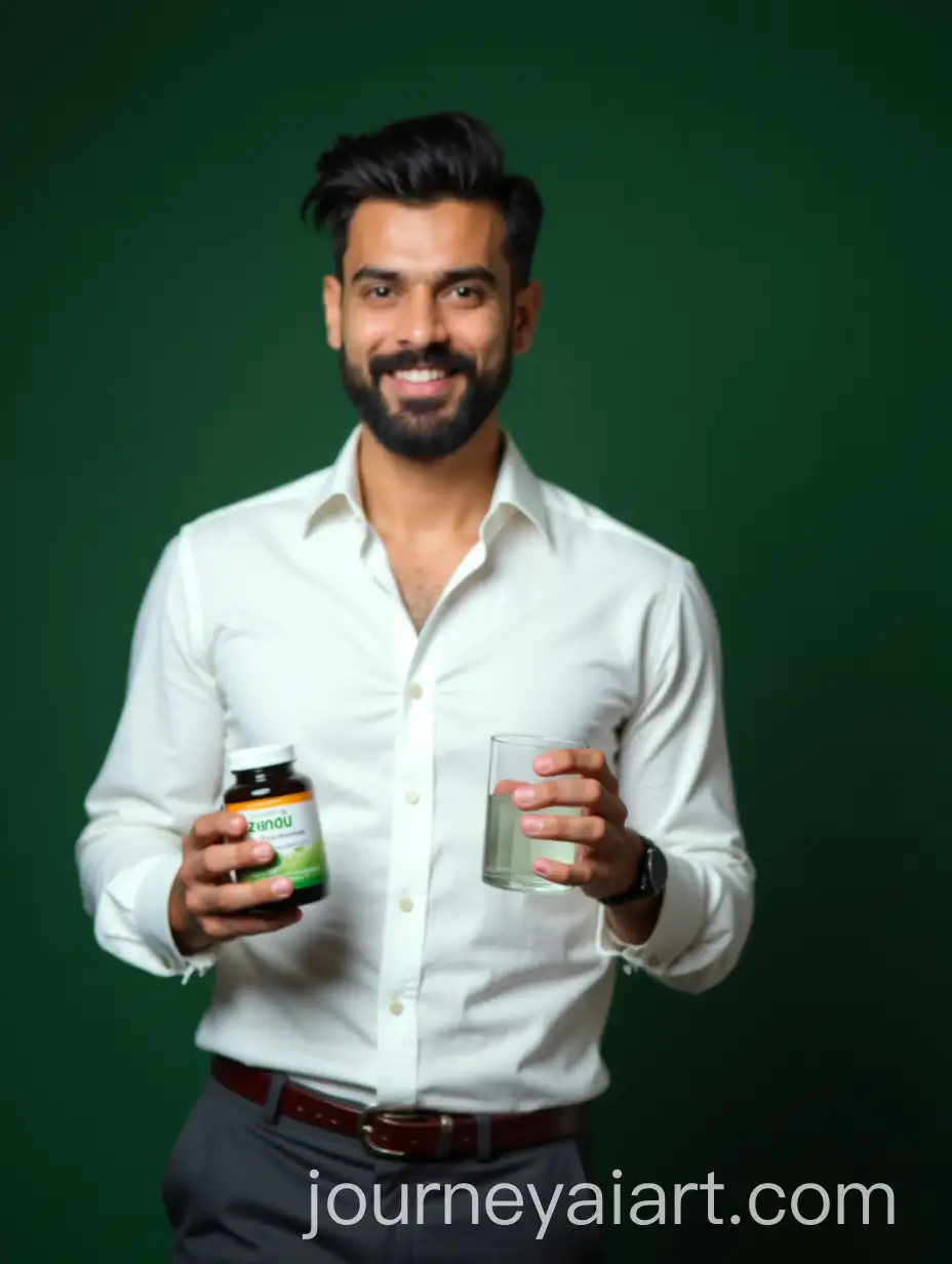 Confident-Indian-Man-Holding-Ayurvedic-Supplements-for-Wellness-Advertisement