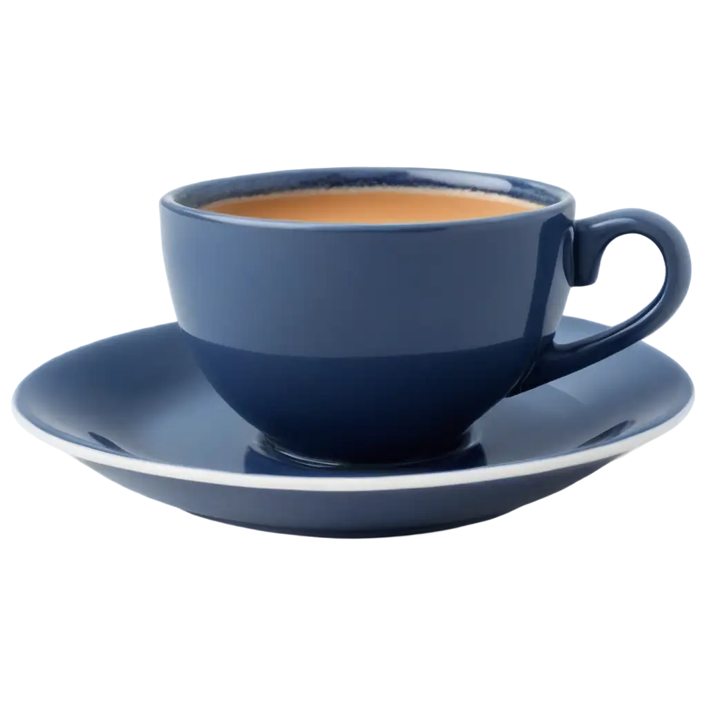 Dark-Blue-Cup-of-Milky-Tea-with-Plate-PNG-HighQuality-Image-for-Versatile-Usage