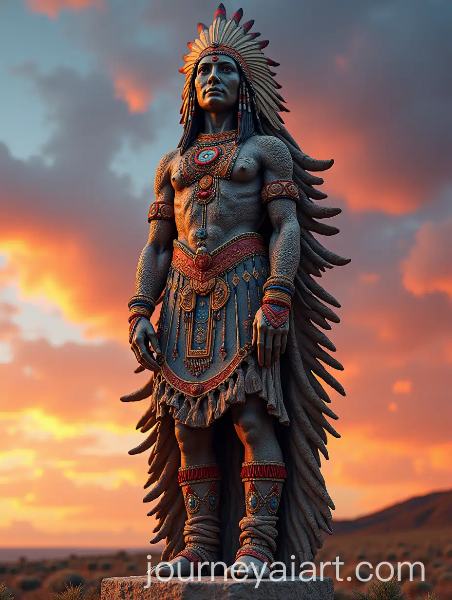Monumental-Statue-of-an-Indian-Woman-with-Prairiecore-Aesthetic