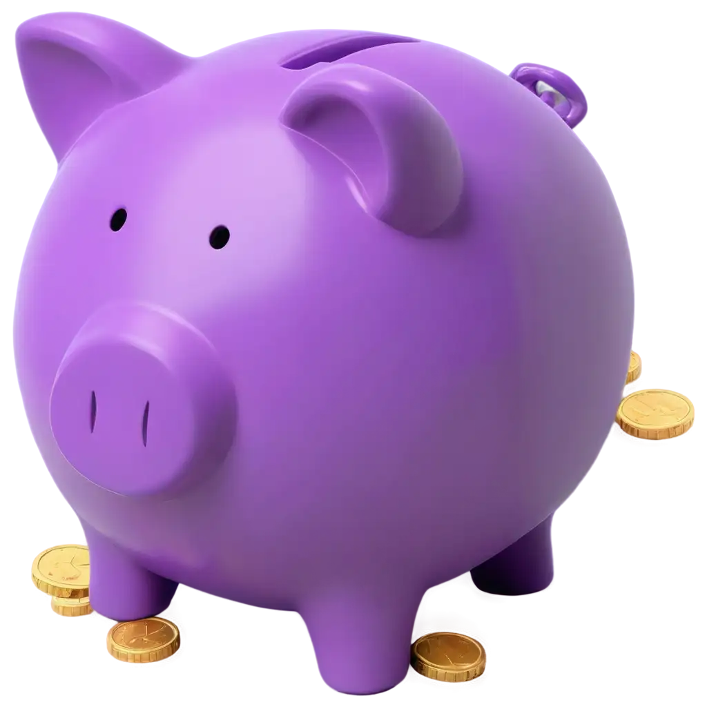 Purple-Piggy-Bank-with-Coins-PNG-Image-3D-Art-for-Financial-Concepts