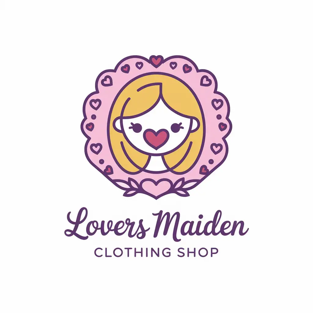 a vector logo design,with the text "lovers maiden clothing shop", main symbol:little girl,Moderate,be used in Retail industry,clear background