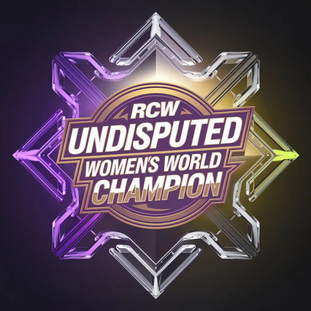 LOGO Design for RCW Undisputed Womens World Champion Neon Purple Gold with Complex Elements