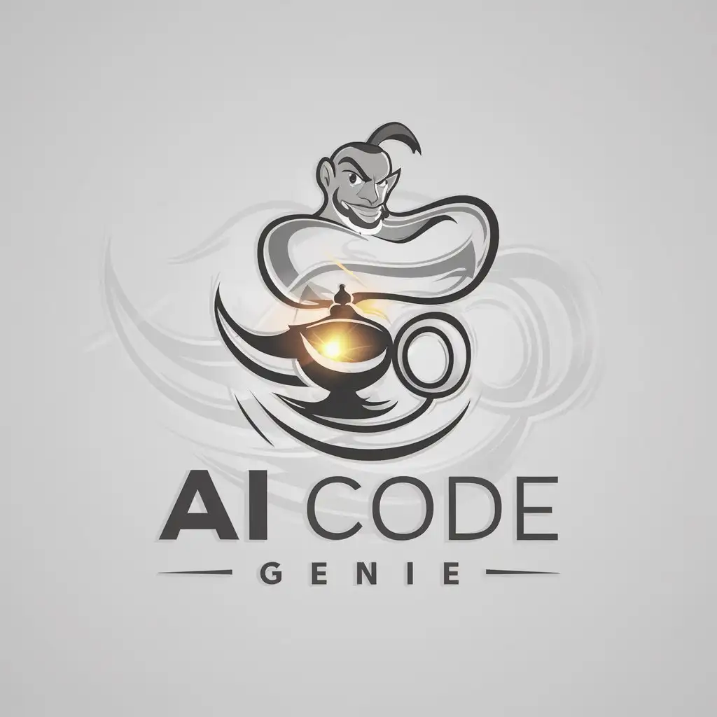 LOGO Design for Ai Code Genie Genie Symbol in Technology with a Premium and Modern Feel