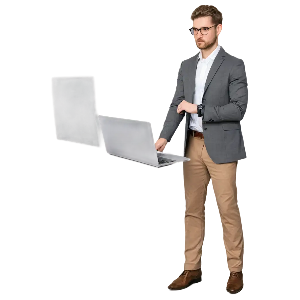 Professional-Man-Holding-Laptop-in-Office-Suit-PNG-Elevate-Your-Visual-Content-with-HighQuality-Clarity