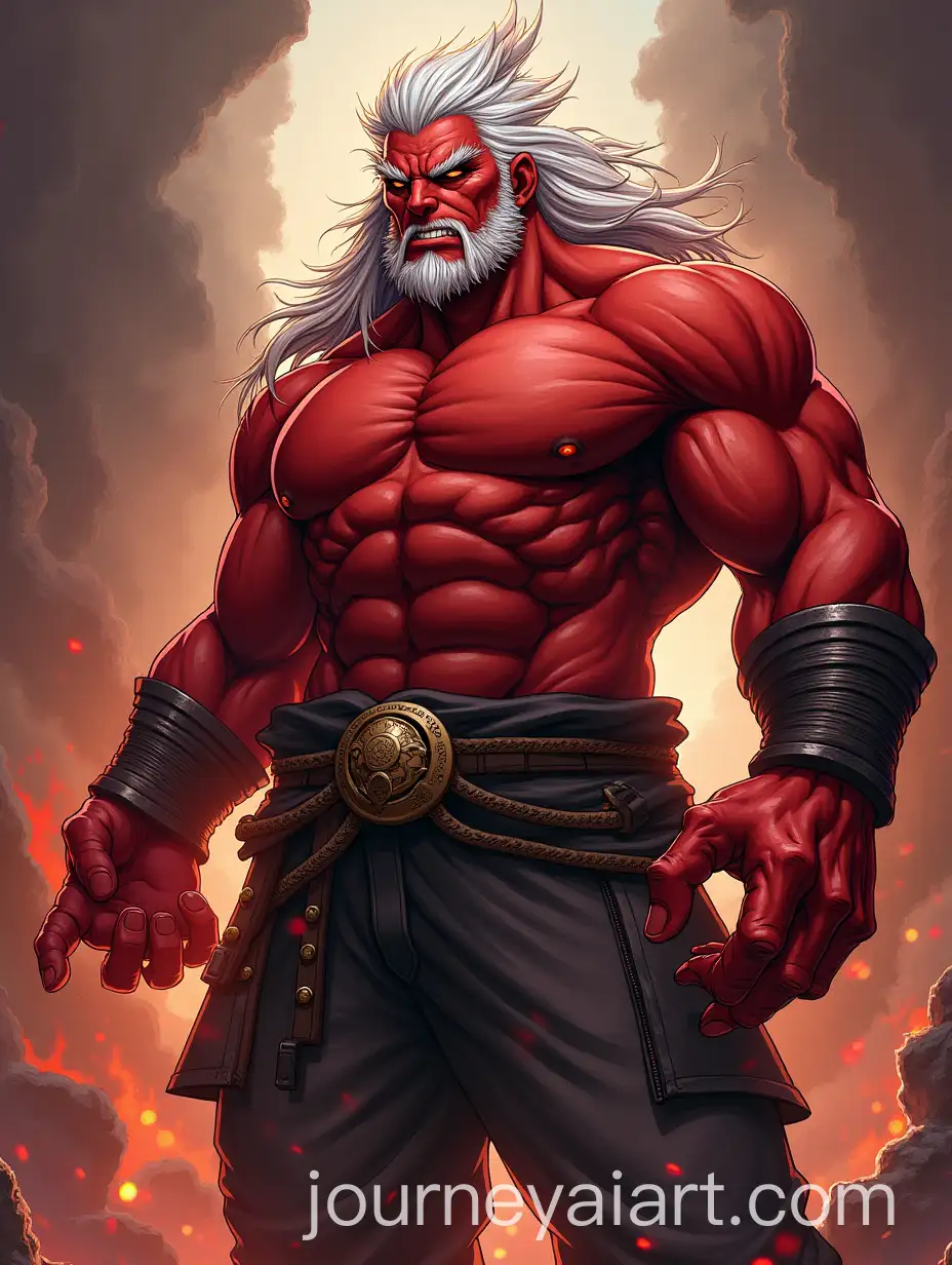 Macho-Oni-Orc-Monk-with-Psychic-Magic-and-Rugged-Clothing