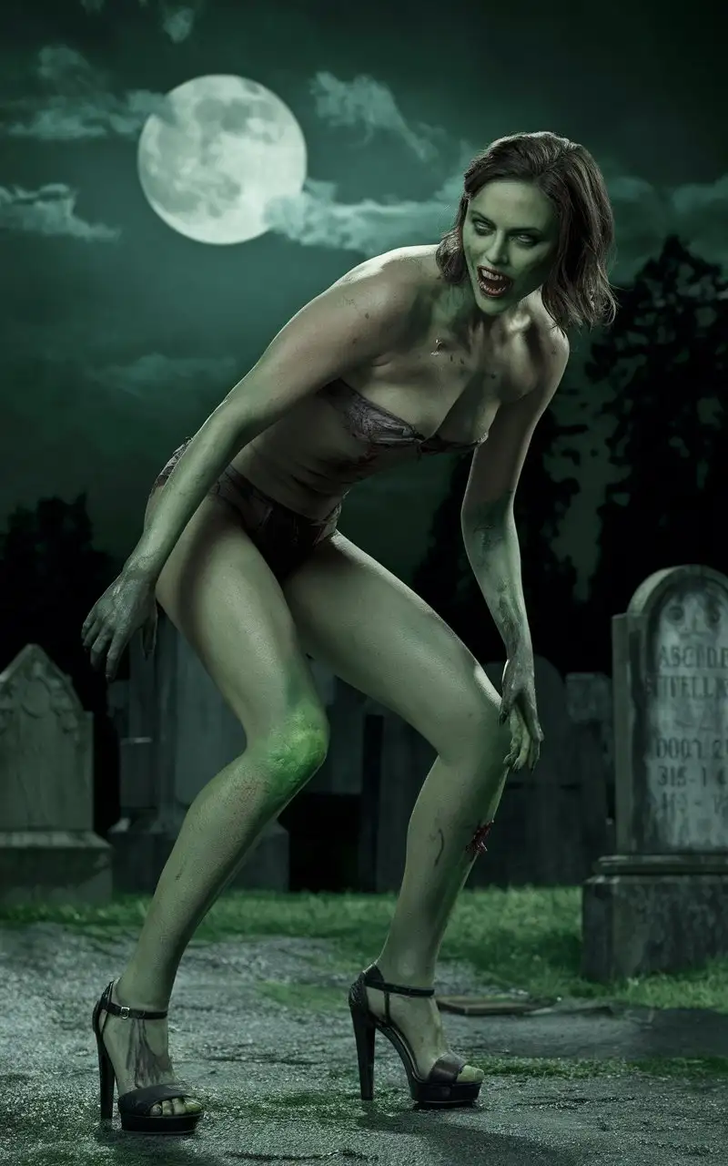 Moonlit-Night-at-the-Cemetery-Featuring-Muscular-Zombie-Charlize-Theron-with-Fangs-and-High-Heel-Sandals