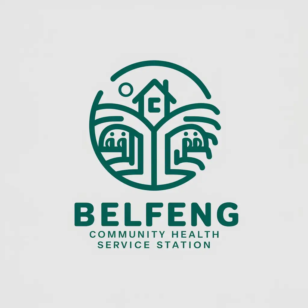 a vector logo design,with the text "Belfeng Community Health Service Station", main symbol:Belfeng Community Health Service Station,Moderate,be used in Medical Dental industry,clear background