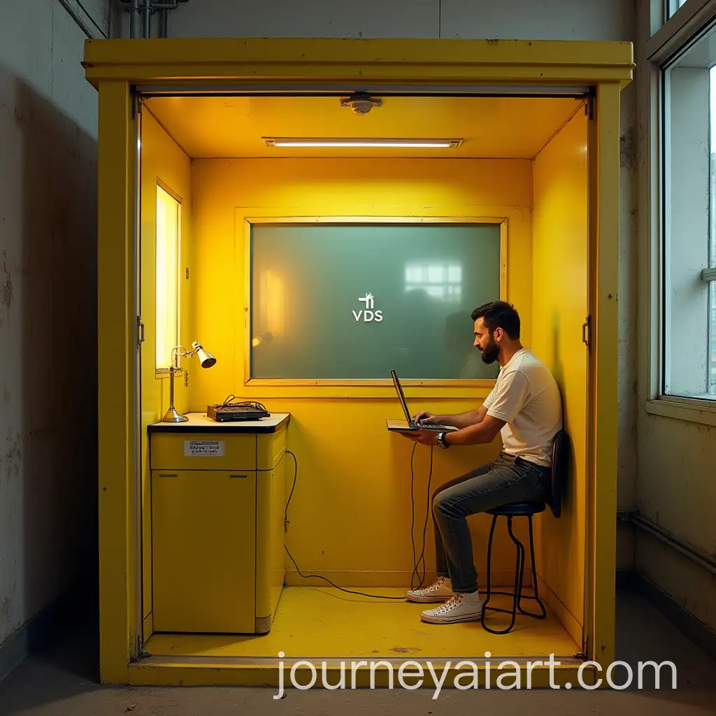 AI-Image-Prompt-ExpansionRepurposed-Yellow-Kiosk-Transformed-into-Cinematic-Video-Studio