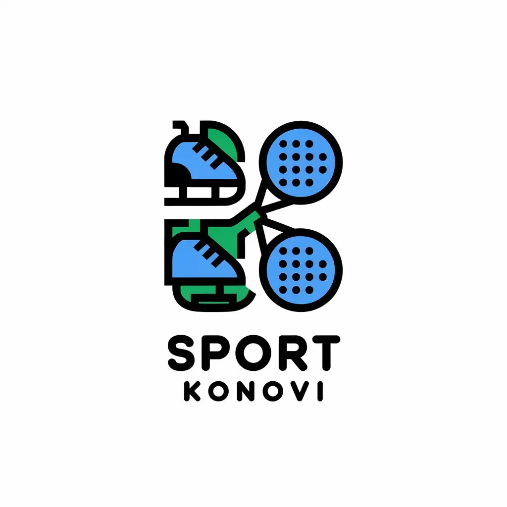 LOGO Design for Sport Konovi Ice Skating PaddleTennis Complex Theme for Sports Fitness Industry