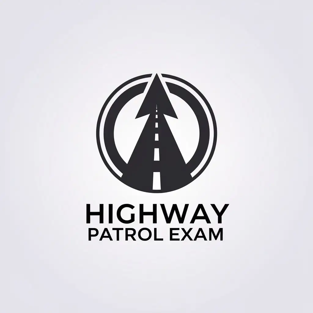 LOGO-Design-for-Highway-Patrol-Exam-Minimalistic-Circle-Arrow-with-Clear-Background