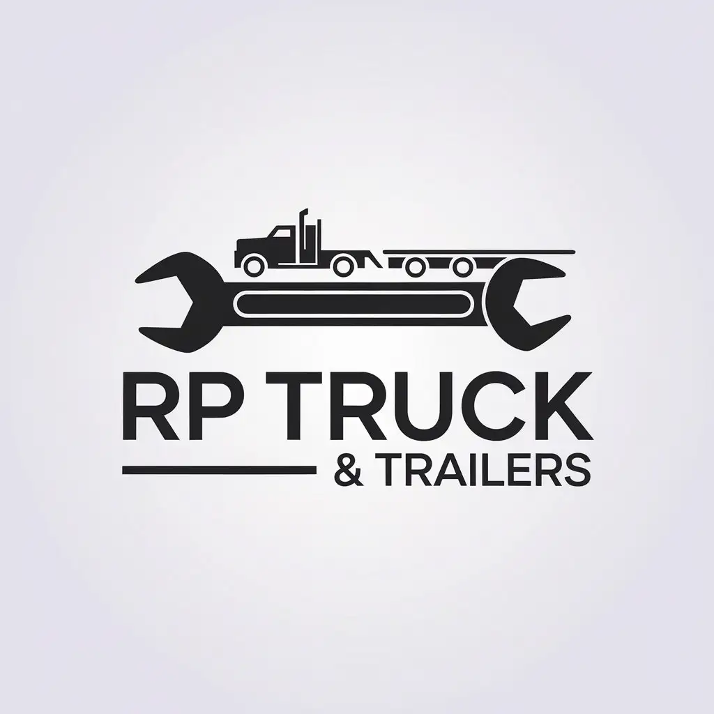 LOGO-Design-For-RP-Truck-Trailers-Wrench-Truck-Flatbed-in-Minimalistic-Style-for-Automotive-Industry