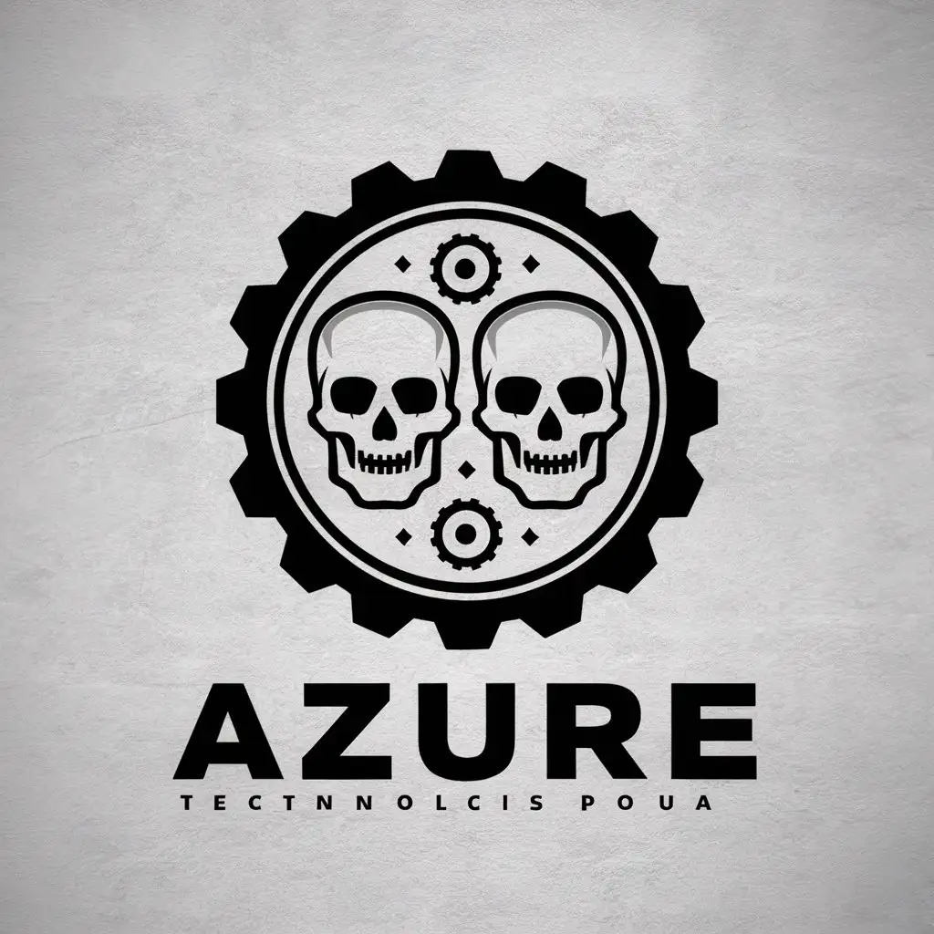 a vector logo design,with the text "azure", main symbol:gears, skulls,,Moderate,be used in Technology industry,clear background