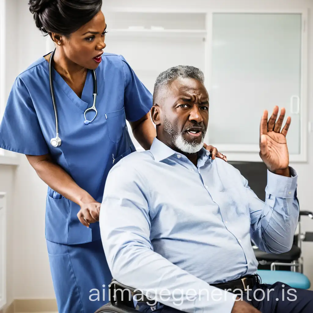 Black-Nurse-Engaging-with-Aggressive-Patient-in-Medical-Setting