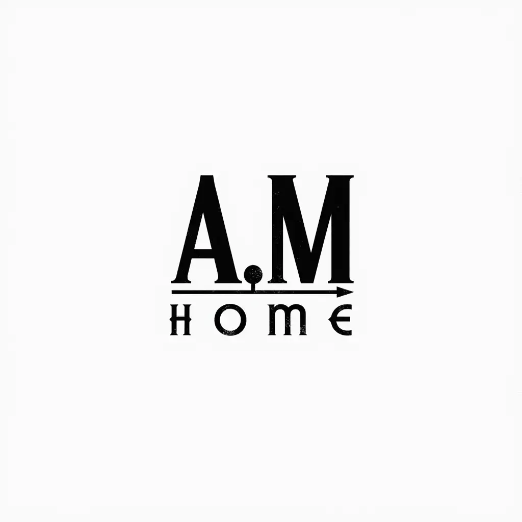 Logo black & white for a business name the A.M_home_art design with resine