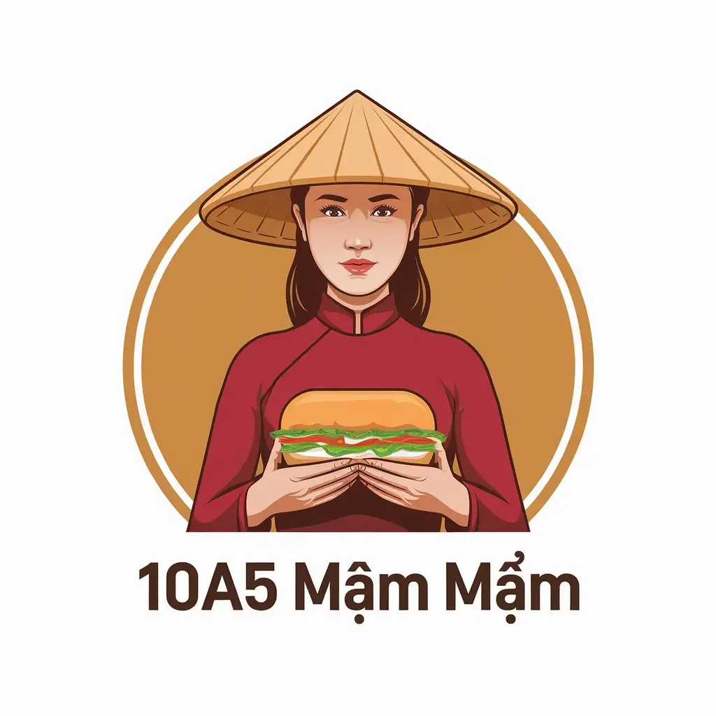 LOGO Design for 10A5 Mm Mm Vietnamese o Dai Woman with Nn L Hat and Bnh M Pt Theme