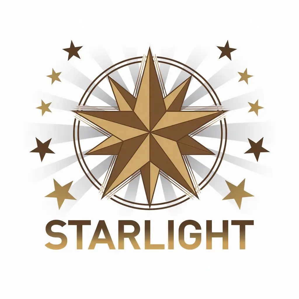 LOGO Design for Starlight Vector Logo with Black Red Gold Starlight Symbol