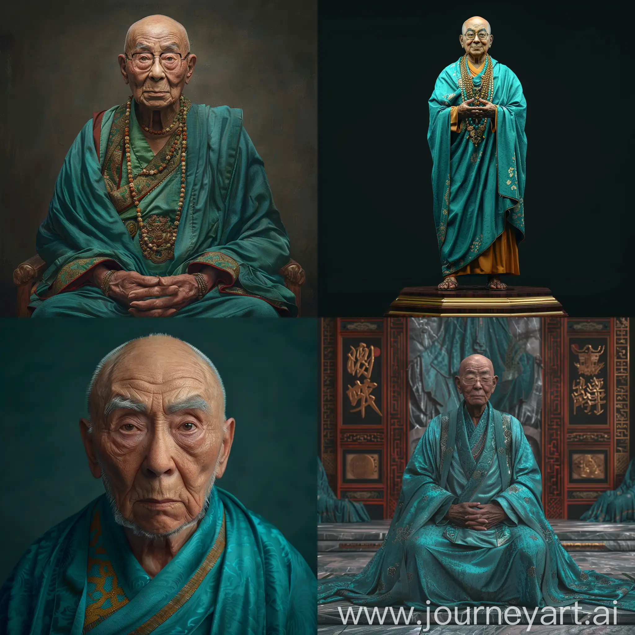 Kalmyk-Dalai-Lama-in-Turquoise-Robes-HyperRealistic-Portrait-in-Ultra-HD