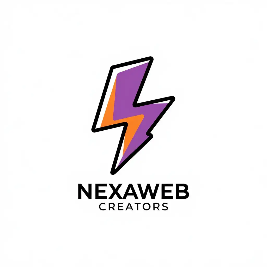 LOGO Design for NexaWeb Creators Violet Orange with Moderate Clear Background Theme