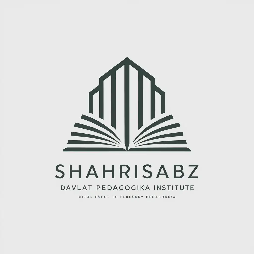 LOGO Design for Shahrisabz Davlat Pedagogika Institute Building and Book Symbolizing Knowledge in Education Industry