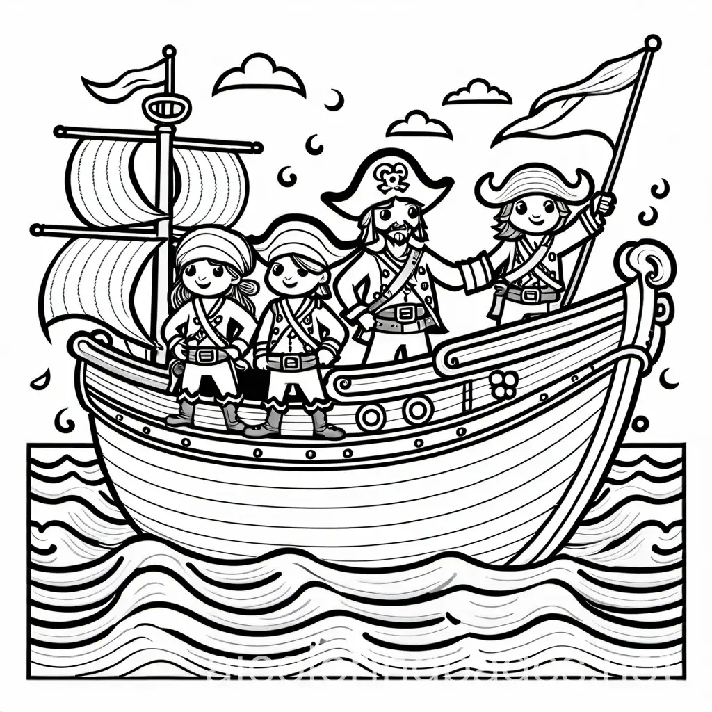 Silly-Pirates-Coloring-Page-for-Kids-Fun-Line-Art-Design-on-White-Background