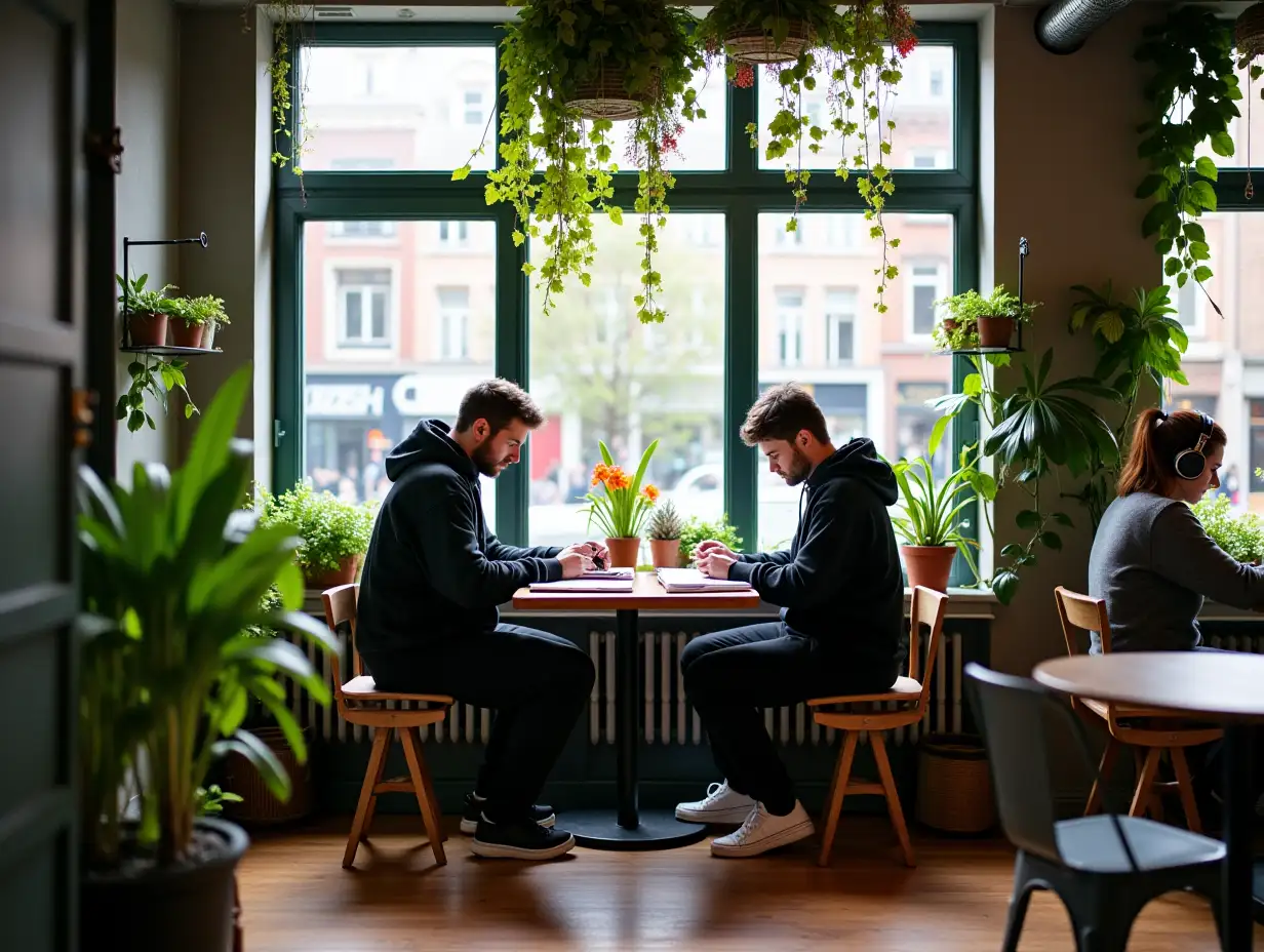 Modern-Caf-in-Berlin-with-Natural-Light-and-Lush-Greenery