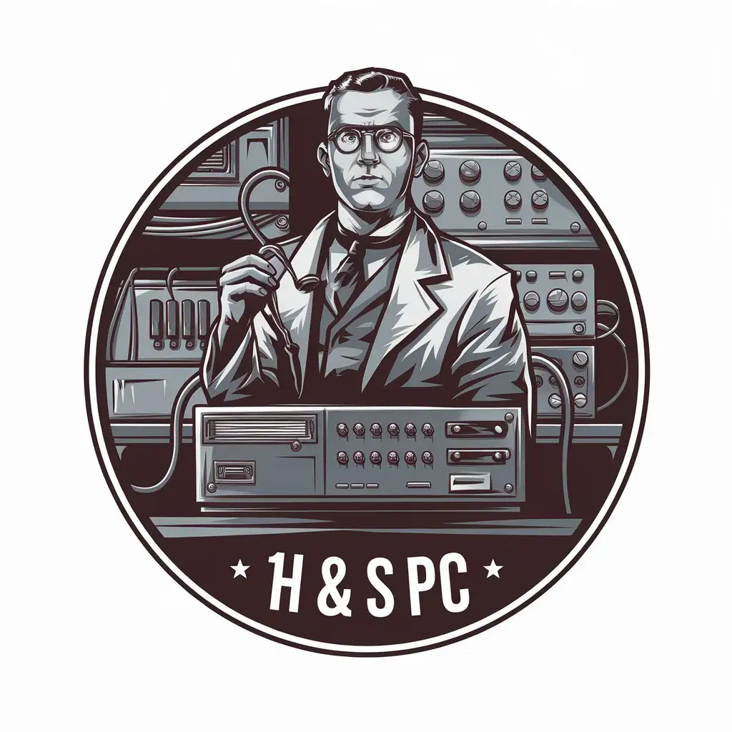 LOGO Design for 1 H S PC Vintage Scientific Theme with Homemade Electronics for Nonprofit Industry