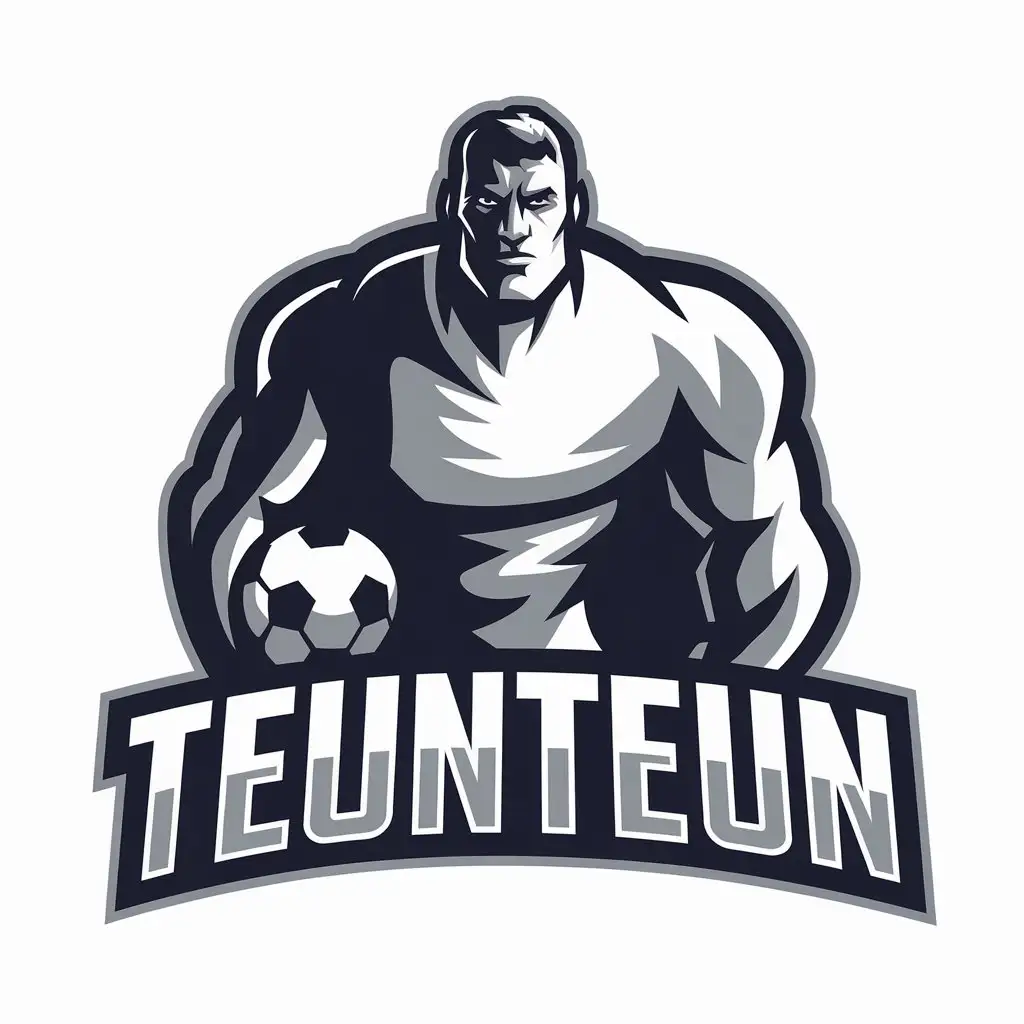 LOGO Design for Teunteun Robust Footballer Man with Modern Sports Fitness Theme