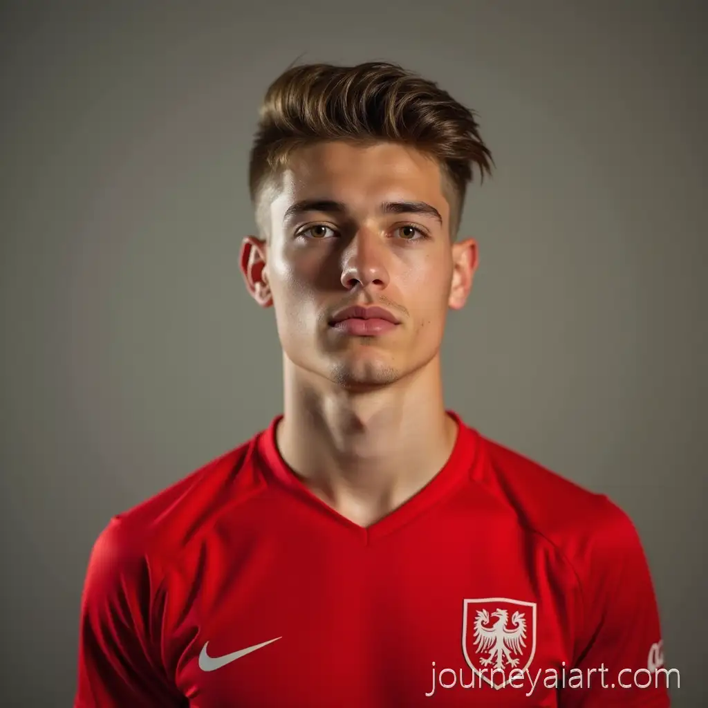 Young-Polish-Football-Player-in-Red-Shirt-with-Low-Taper-Hairstyle