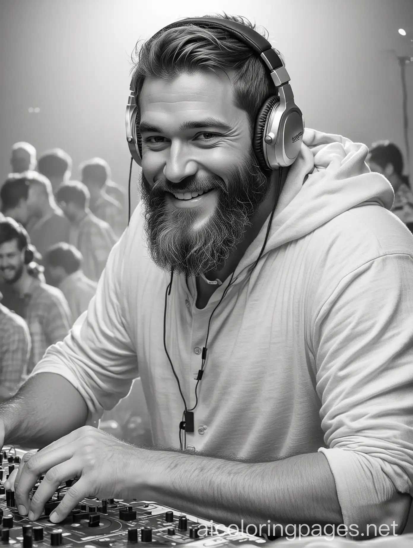 DJ-Mixing-at-the-Booth-Bearded-Man-in-a-Dynamic-Set