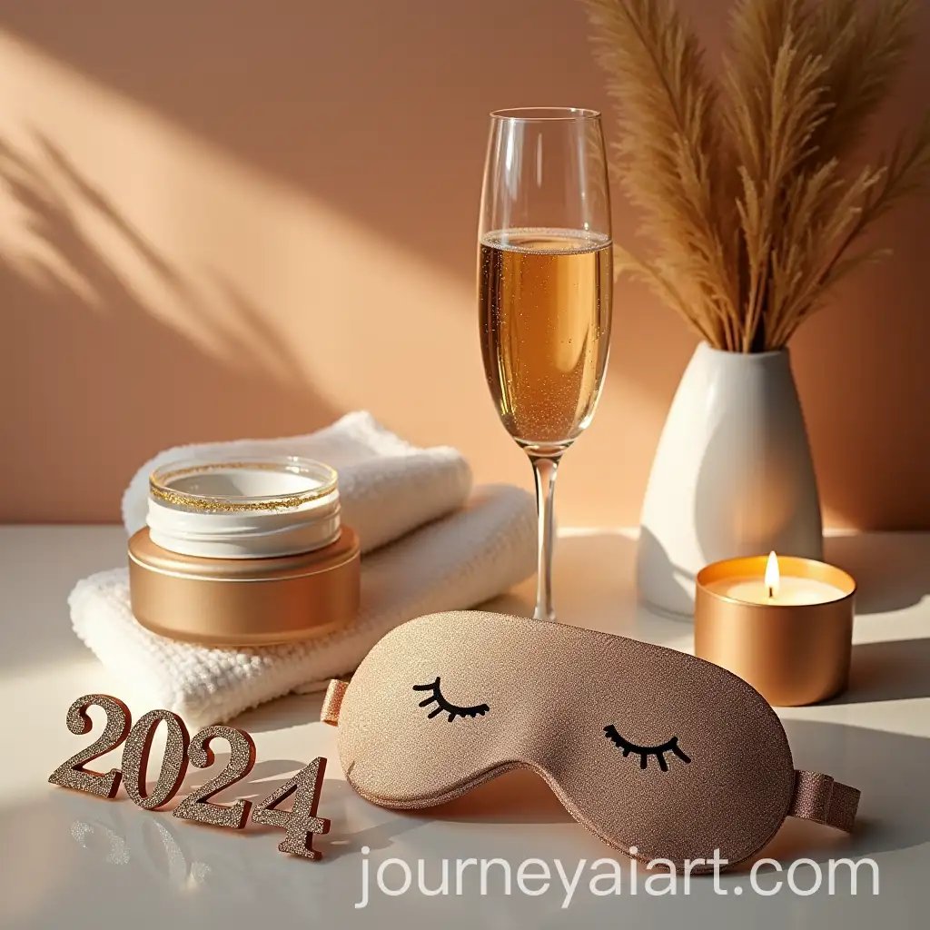 Glamorous-FlatLay-with-Champagne-NYE-Props-and-Spa-Essentials