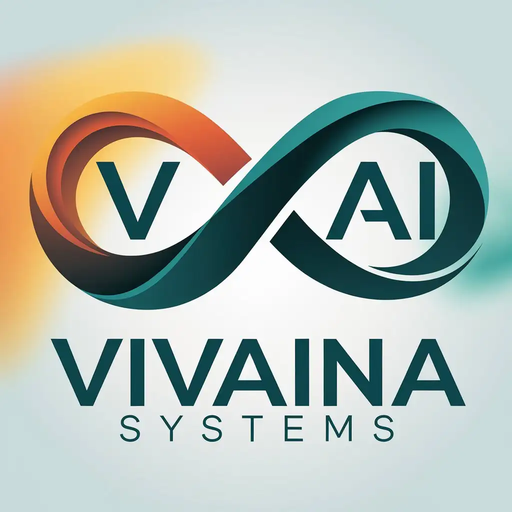 LOGO Design for VivAIna Systems Flowing Infinity Loop with Vibrant Orange Deep Teal for Innovation and Movement